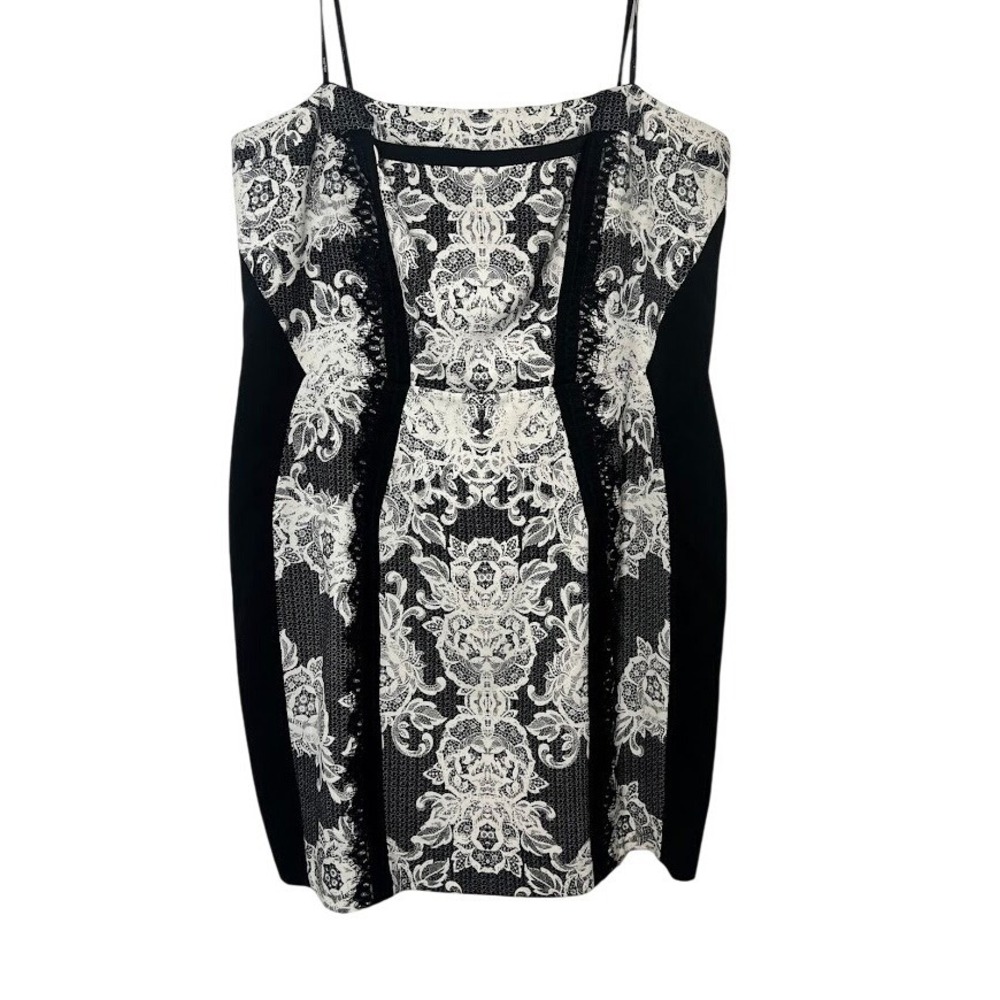 City Chic Strapless Bodycon Dress 22W Black White‎ Lace Plus Size Cocktail